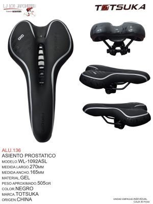 ASIENTO GEL NEGRO MOD.WL-1092-ASL TG BIKE         (285MMX155MM)