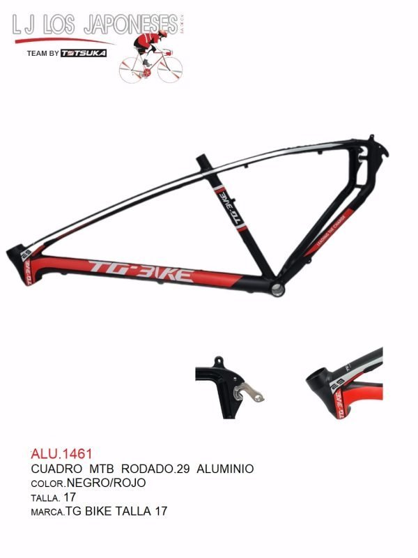 ALU.1461-3 CUADRO MTB R-29 ALUMINIO NGO/ROJO TG BIKE TALLA 17 TASA INTEGRADA