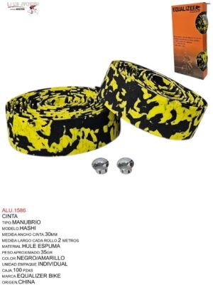 CINTA PARA MANUBRIO NEGRO/AMARILLO  TOTSUKA  FL-335A
