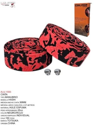 CINTA PARA MANUBRIO NEGRO/ROJO TOTSUKA FL-335A