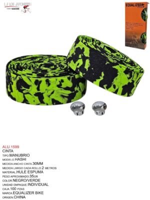 CINTA PARA MANUBRIO NEGRO/VERDE TOTSUKA FL-335A - EZ-K-22
