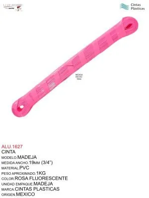 ALU.1627 CINTA MADEJA ROSA MEXICANO FLUORESCENTE NACIONAL