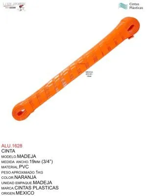 ALU.1628 CINTA MADEJA NARANJA FLUORESCENTE NACIONAL