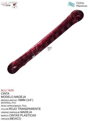 ALU.1630 CINTA MADEJA ROJO TRANSPARENTE NACIONAL