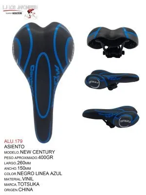 ASIENTO MTB NEW CENTURY NEGRO/AZUL TOTSUKA