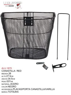CANASTILLA  26  RED NEGRO TOTSUKA ALTO 27.5CM-ANCHO34.5CM PESO.537GR