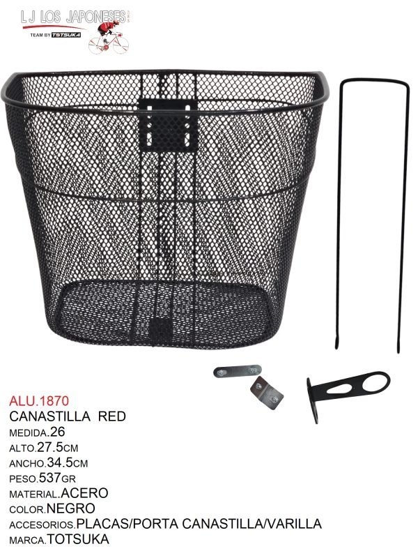 ALU.1870 CANASTILLA 26 RED NEGRO TOTSUKA ALTO 27.5CM-ANCHO34.5CM PESO.537GR