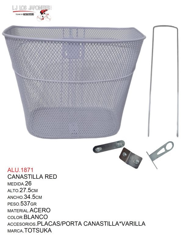 ALU.1871 CANASTILLA 26 RED BLANCO TOTSUKA ALTO 27.5CM-ANCHO34.5CM PESO.537GR