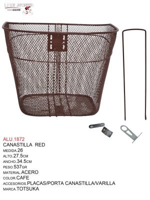 CANASTILLA  26  RED CAFE TOTSUKA ALTO 27.5-ANCHO34.5CM PESO.537GR
