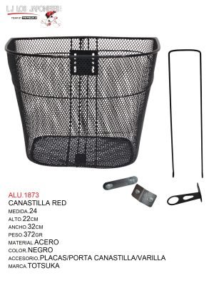 CANASTILLA 24 RED NEGRO TOTSUKA ALTO 22CM-ANCHO 32CM-PESO.372GR