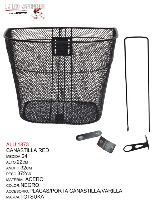 CANASTILLA 24 RED NEGRO TOTSUKA ALTO 22CM-ANCHO 32CM-PESO.372GR