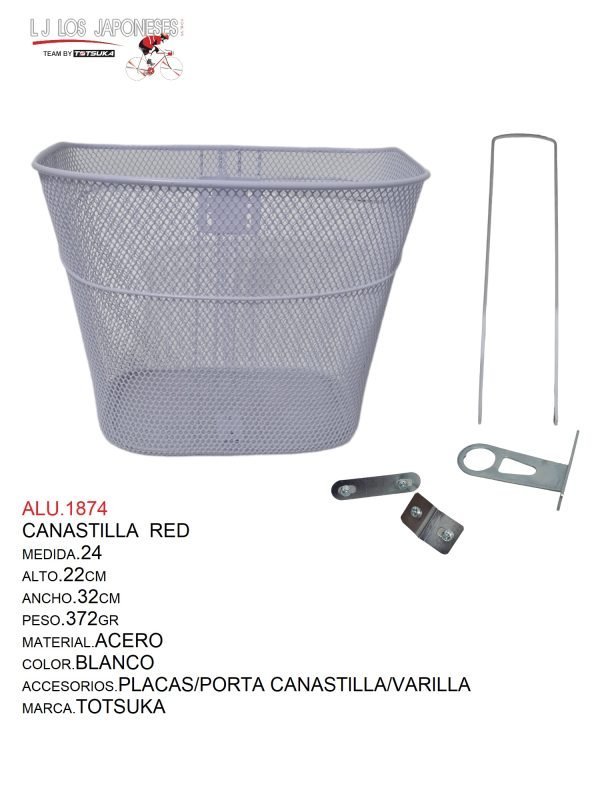 ALU.1874 CANASTILLA 24 RED BLANCO TOTSUKA ALTO 22CM-ANCHO 32CM-PESO.372GR