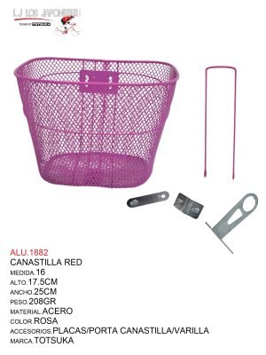 CANASTILLA 16 RED ROSA  TOTSUKA ALTO.17.5CM ANCHO-25CM PESO.208GR