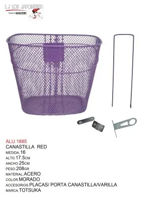 CANASTILLA 16 RED MORADO  TOTSUKA ALTO.17.5CM ANCHO-25CM PESO.208GR