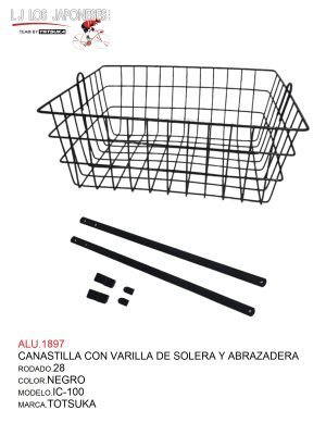 CANASTILLA R-26-28  NEGRO CON VARILLA TOTSUKA MANDILONA IC-100  SIN TORNILLOS