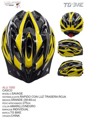 CASCO MTB MOD. SAVAGE TG BIKE AMARILLO/NGO