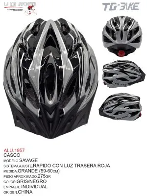 CASCO MTB MOD.0SAVAGE TG BIKE GRIS/NGO