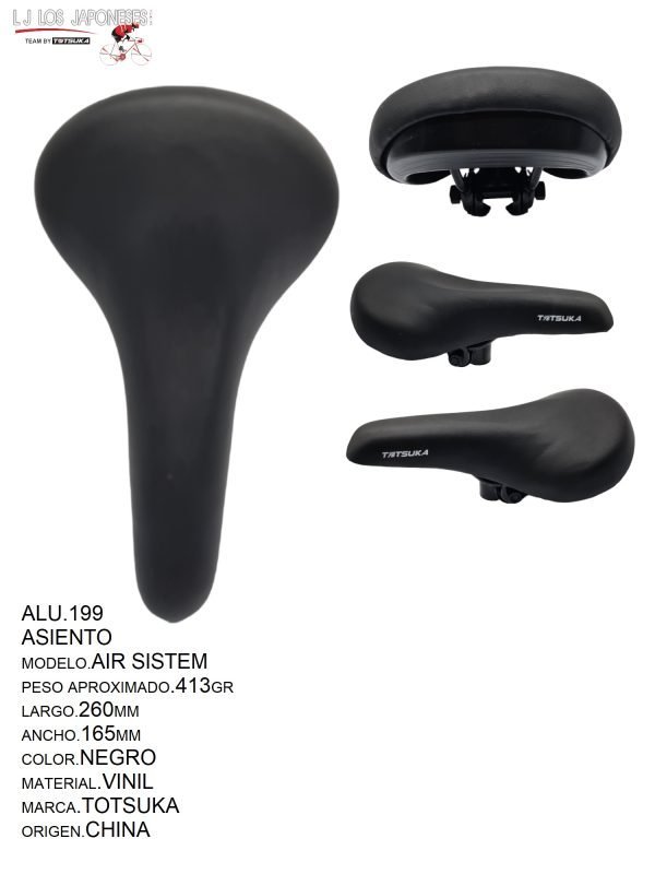 ALU.199-2 ASIENTO MTB AIR SISTEM NEGRO TOTSUKA