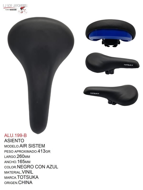 ALU.199-3 ASIENTO MTB AIR SISTEM NEGRO TOTSUKA