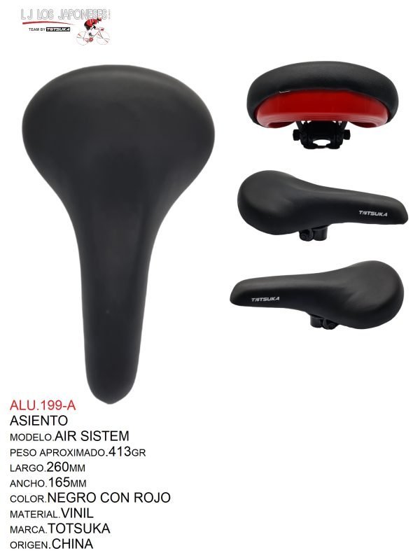 ALU.199 ASIENTO MTB AIR SISTEM NEGRO TOTSUKA