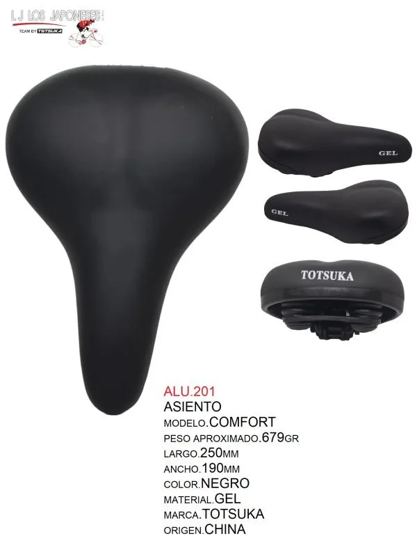 ASIENTO MTB COMFORT GEL NEGRO  TOTSUKA