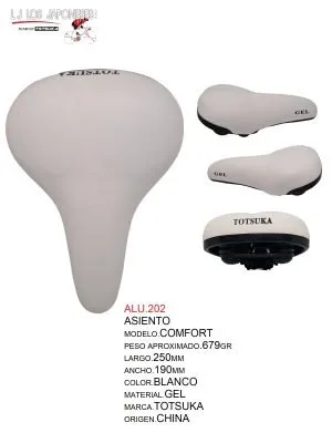 ASIENTO MTB COMFORT GEL BLANCO  TOTSUKA