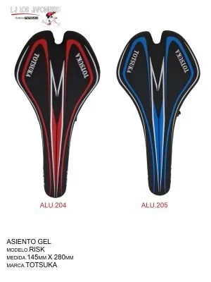 ASIENTO RISK GEL NEGRO/ROJO TOTSUKA