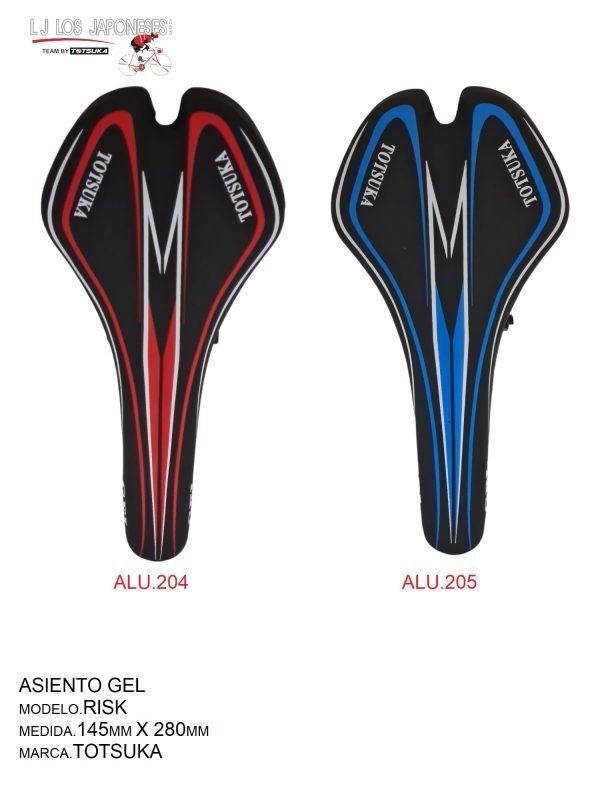 ASIENTO RISK GEL NEGRO/ROJO TOTSUKA