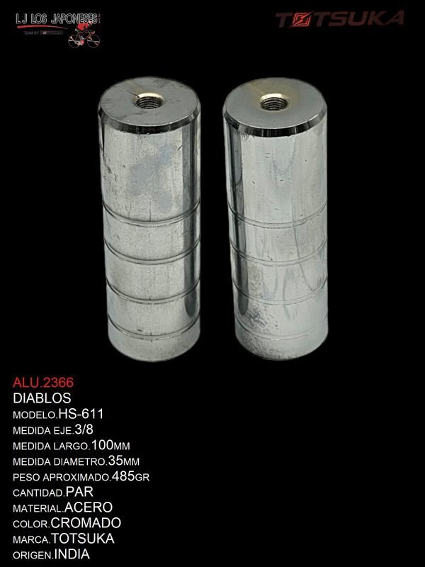 ALU.2366 DIABLO HS-611 CON ROSCA 3/8 TOTSUKA CROMADO PAR