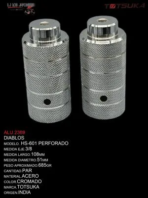 DIABLO HS-601 PERFORADO  CROMADO 100MM  3/8 TOTSUKA  PAR