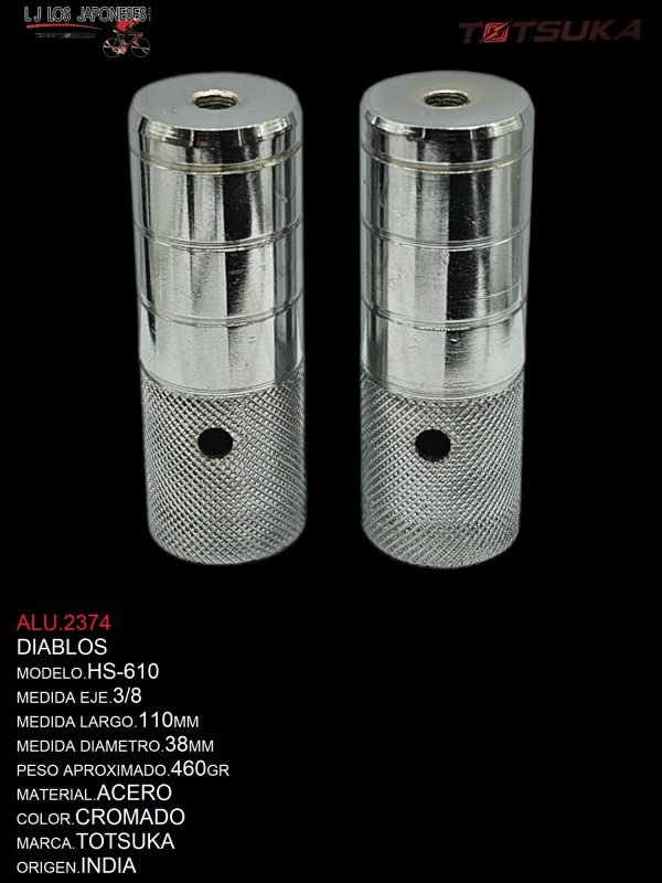 ALU.2374 DIABLO HS-610 CON ROSCA 3/8 TOTSUKA CROMADO PAR