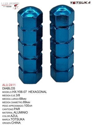 DIABLO HEXAGONAL ALUMINIO HX-Y06-07 TOTSUKA AZUL