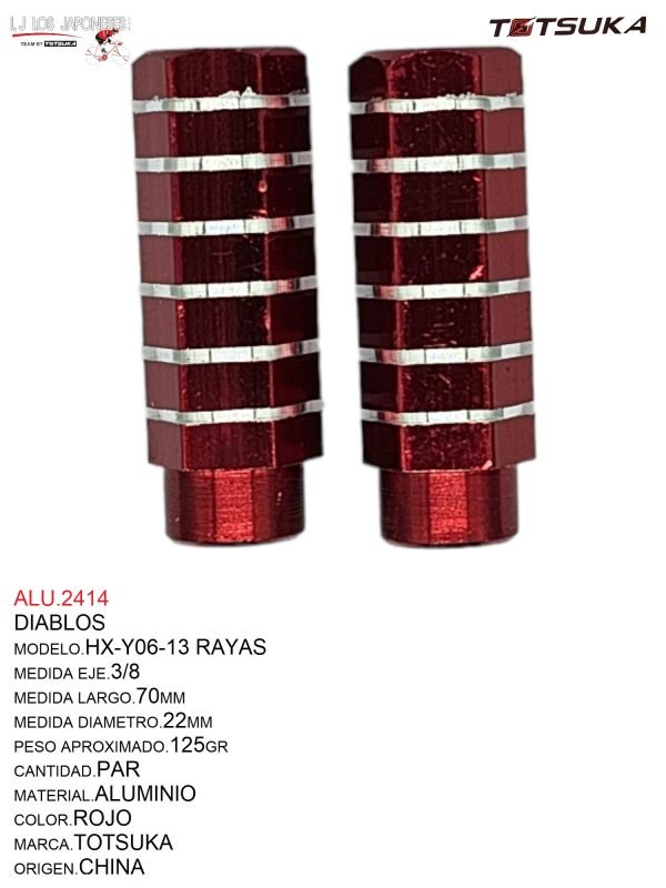 ALU.2414 DIABLO RAYAS HX-Y06-13 ALUMINIO 25X70MM ROJO TOTSUKA CHINA