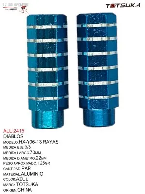 ALU.2415 DIABLO RAYAS HX-Y06-13 ALUMINIO 25X70MM AZUL TOTSUKA CHINA