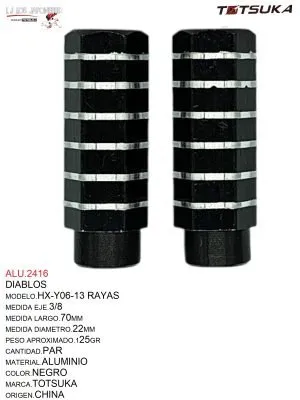 DIABLO RAYAS HX-Y06-13 ALUMINIO 25X70MM NEGRO TOTSUKA CHINA