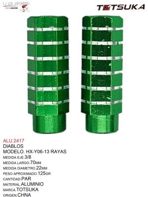 DIABLO RAYAS HX-Y06-13 ALUMINIO 25X70MM VERDE TOTSUKA CHINA