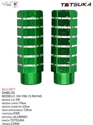 DIABLO RAYAS HX-Y06-13 ALUMINIO 25X70MM VERDE TOTSUKA CHINA