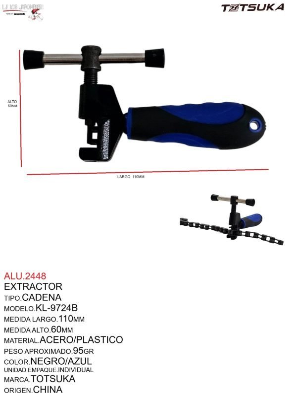 ALU.2448 EXTRACTOR DE CADENA ERT-08 TOTSUKA AZUL
