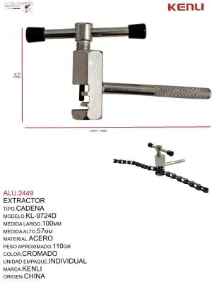 EXTRACTOR DE CADENA KL-9724D CROMADO  KENLI CROMADO