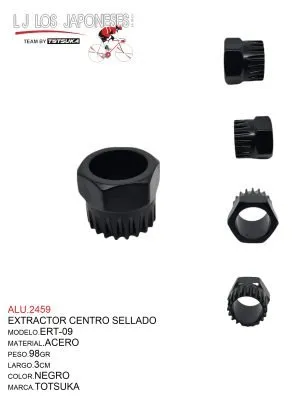 EXTRACTOR CENTRO SELLADO TIPO SHIMANO DADO ERT-09 TOTSUKA CROMADO NA
