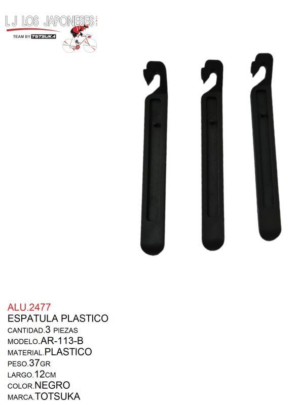 ALU.2477 ESPATULA PLASTICO 3 PIEZAS TOTSUKA NEGRO NA