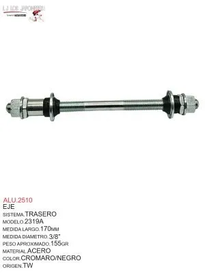 EJE TRASERO SEPARADOR 171MM TW CROMADO