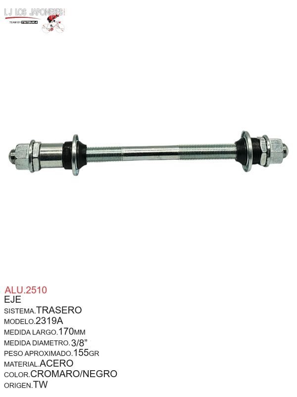 ALU.2510 EJE TRASERO SEPARADOR 171MM TW CROMADO