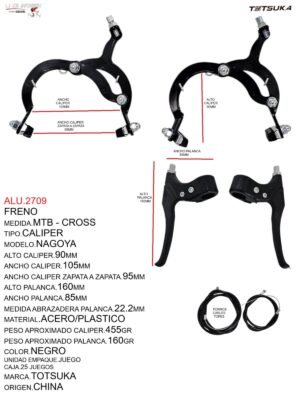FRENO CALIPER CROSS/MTB NEGRO SAYMA TOTSUKA
