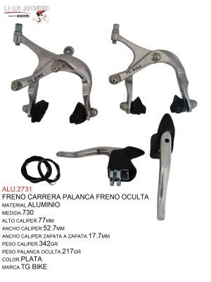 FRENO CARRERA 730 ALUMINIO JUEGO TG BIKE PLATA