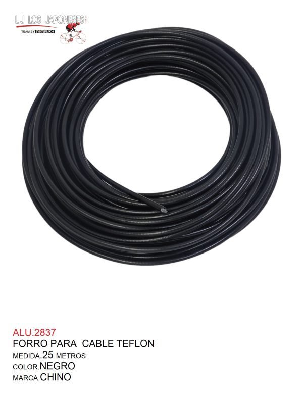 FORRO CABLE TEFLON 25 METROS CHINO NEGRO MATE