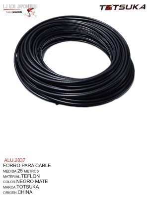 FORRO CABLE TEFLON 25 METROS CHINO NEGRO MATE