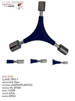 ALU.3103 LLAVE TIPO Y 8-9-10 KL-9734A KENLI AZUL NA