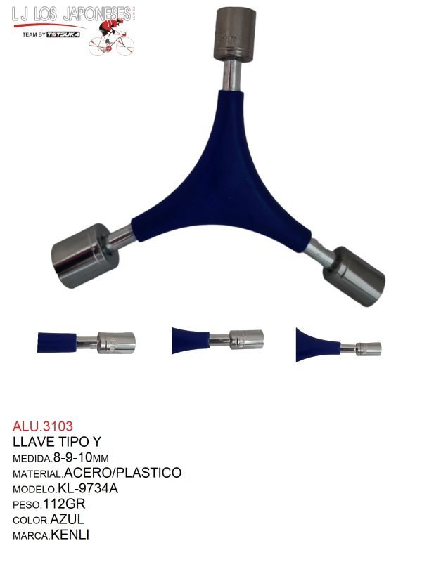 ALU.3103 LLAVE TIPO Y 8-9-10 KL-9734A KENLI AZUL NA
