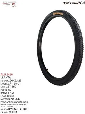 LLANTA 26X2.125 NEGRO PISO MERCURIO F-158 KYLIN